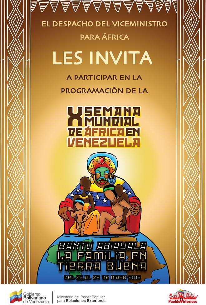 Invitacion X Semana Mundial de Africa en Venezuela